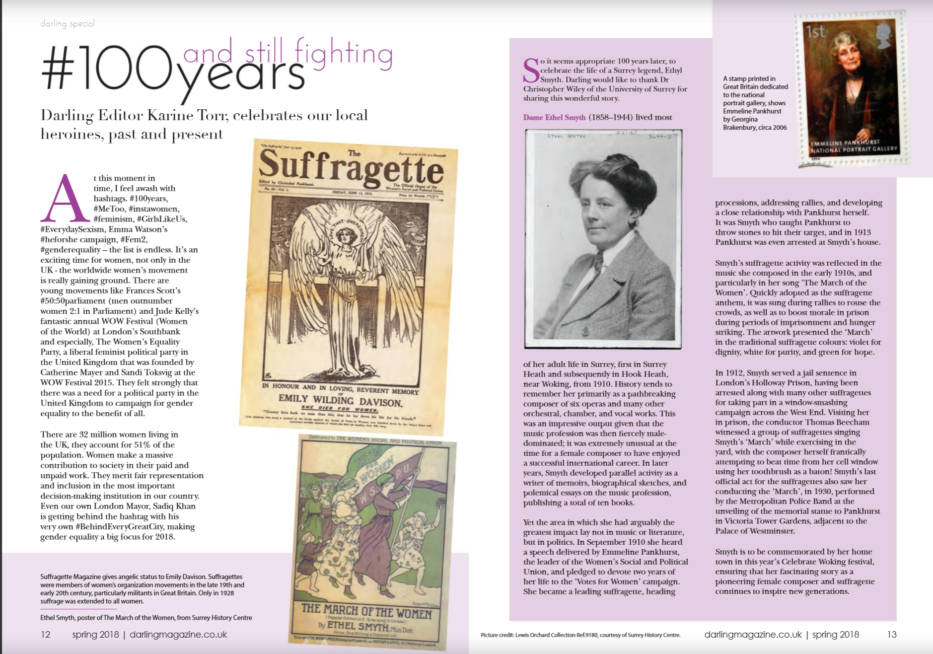 Ethel Smyth - Darling magazine Spring 2018 pp.12-13